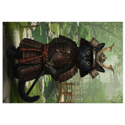 1000 piece jigsaw puzzle for adults Samurai cat